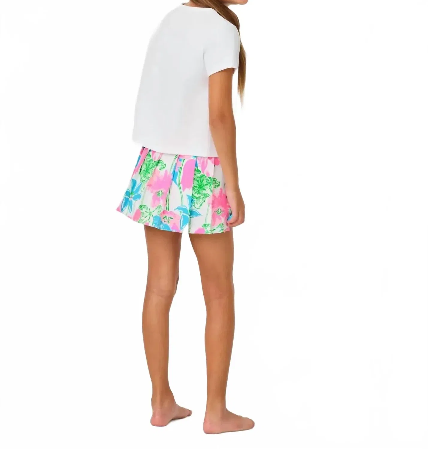 Детская юбка-шорты с завышенной посадкой и цветочным принтом Sylvana Skort Lilly Pulitzer, Resort White Viney Liney — фото 2