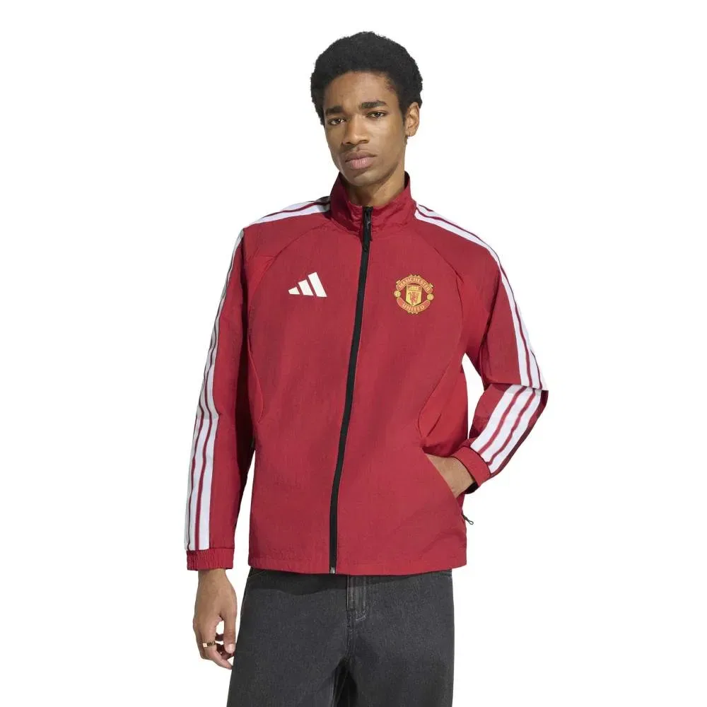Мужская куртка с воротником-стойкой Manchester United Home Anthem Adidas, Red