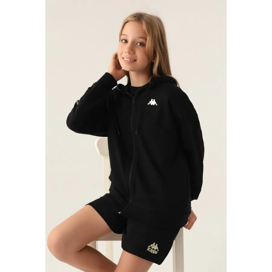 Детский свитшот с длинным рукавом Kappa Wear Siyah, Черный — фото 3
