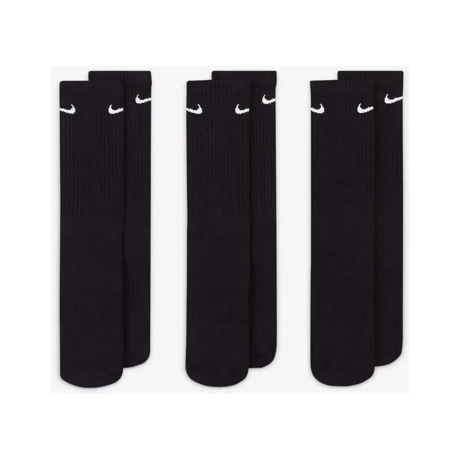 Комплект спортивных носков Nike Everyday Cushioned Training Crew, Черный — фото 2