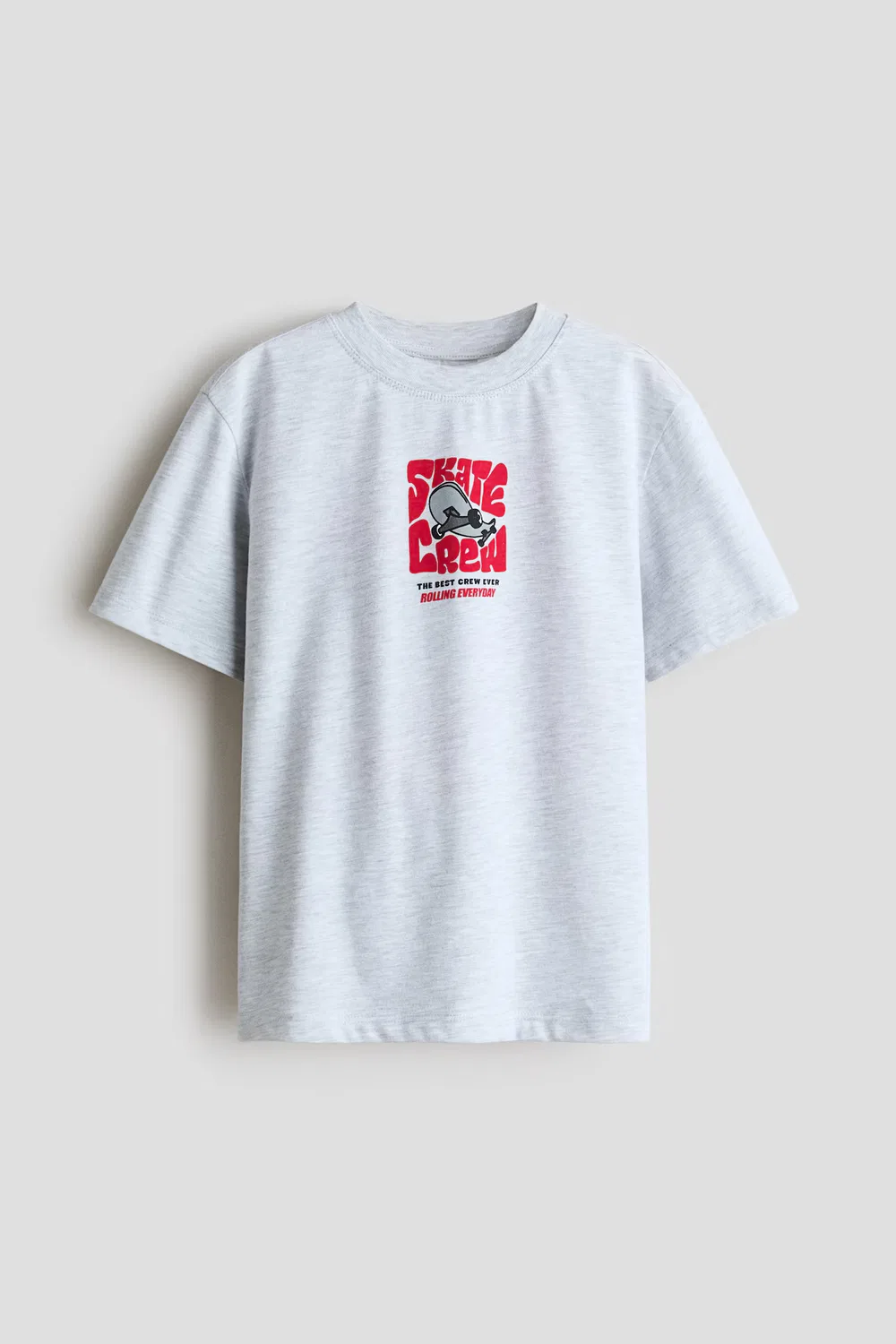 Хлопковая футболка с принтом H&M, Hellgraumeliert/Skate Crew