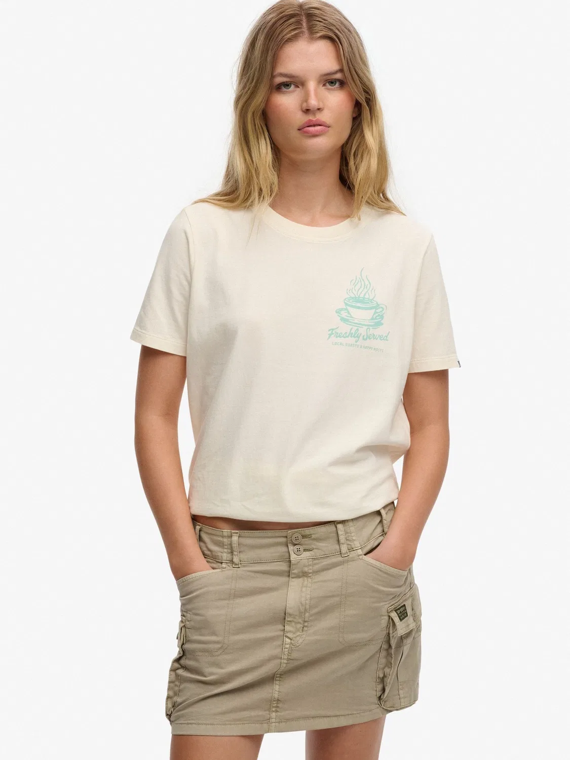 Футболка Relaxed Fit Roadside Trade Superdry, кремовый