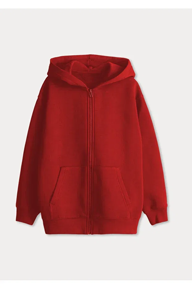 Детский кардиган для девочек с капюшоном Dfn Kids, Red