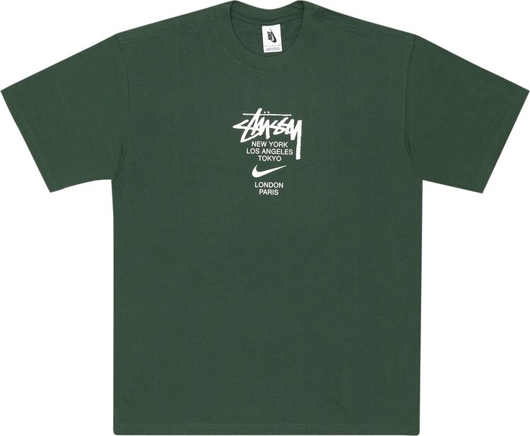 Футболка Nike x Stussy International Tee 'Gorge Green', зеленый — фото 2