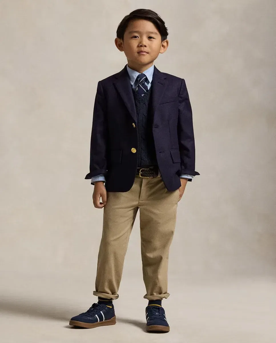 Детский вязаный жилет для мальчиков с косами Polo Ralph Lauren, Azul Marino
