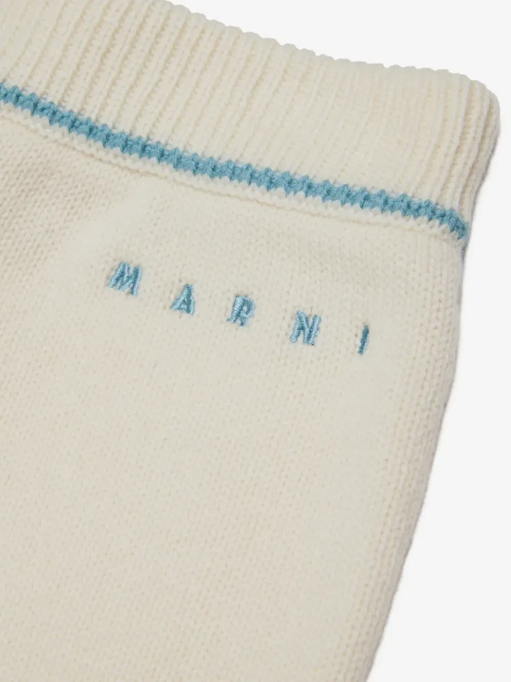 Брюки с вышитым логотипом Marni Kids, бежевый — фото 3