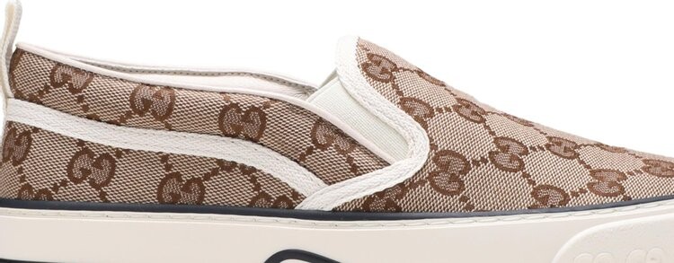 Кроссовки Gucci Wmns Tennis 1977 Slip-On Beige Ebony, бежевый — фото 3