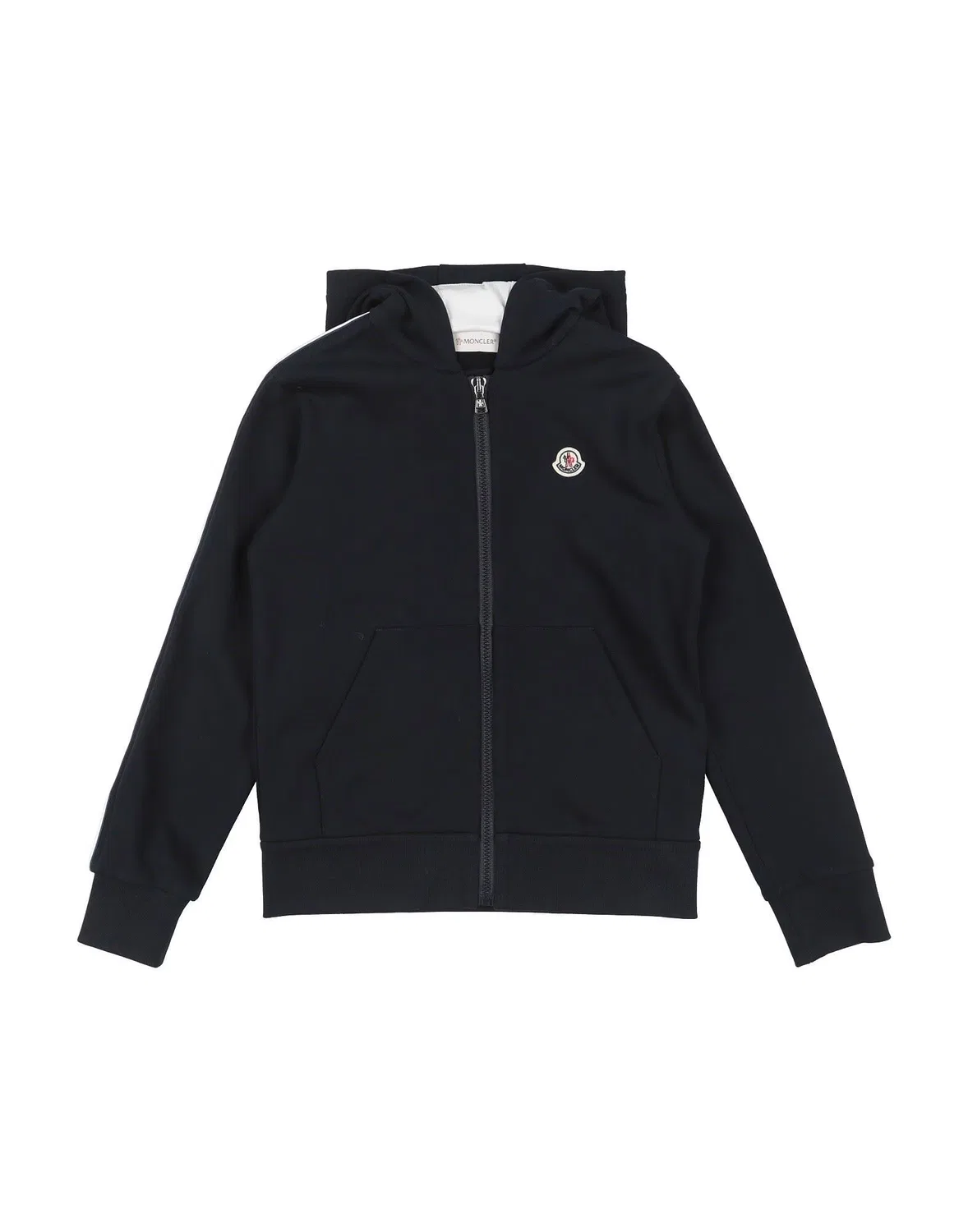 Детская кофта из французского терри с капюшоном Moncler, темно-синий