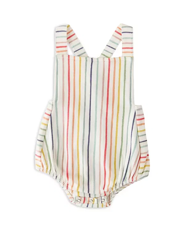 Детский боди с перекрестными бретелями Pehr, Stripes Away Rainbow