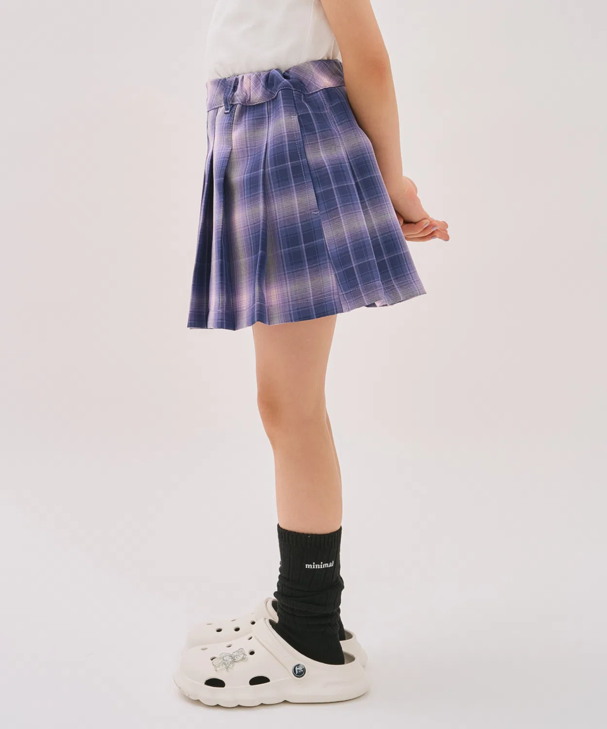 Детская плиссированная юбка с шортами Assorted Check Pleated Skirt minimal, Lavender — фото 2