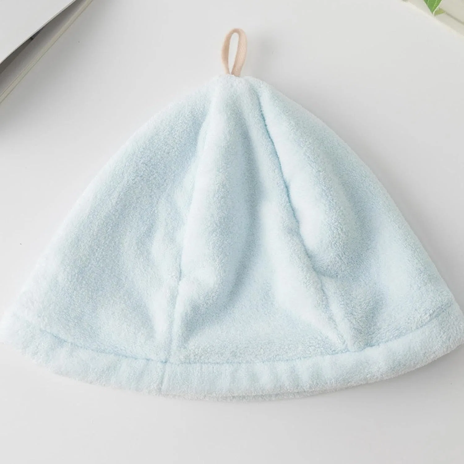Шапочка для душа из кораллового флиса, Generic, 50 г, 55-58 см, Himmelblau — фото 3