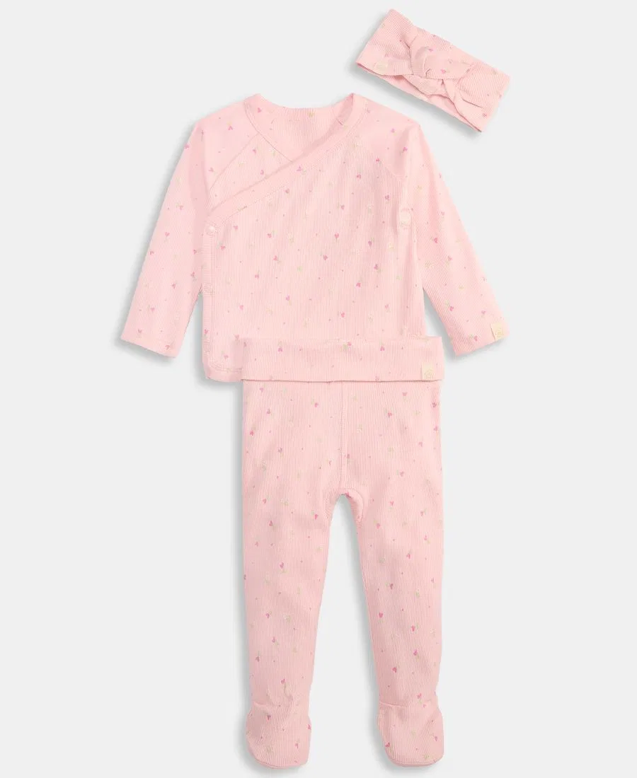 Комплект из 3 предметов: топ, повязка на голову и штаны First Impressions, Fuzzy Pink