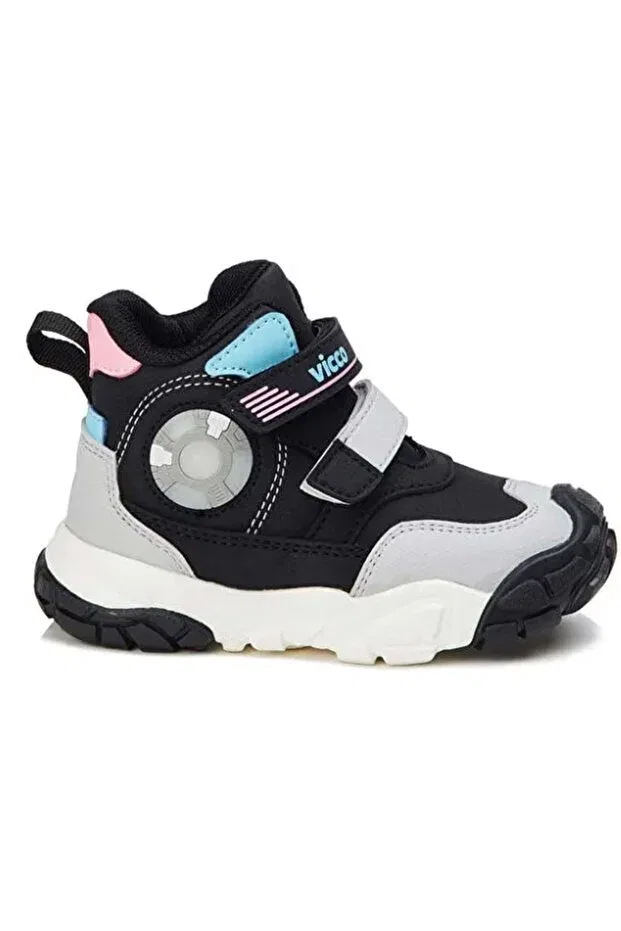 Детские ботинки для девочек ортопедические Vicco, Black-Pink — фото 2