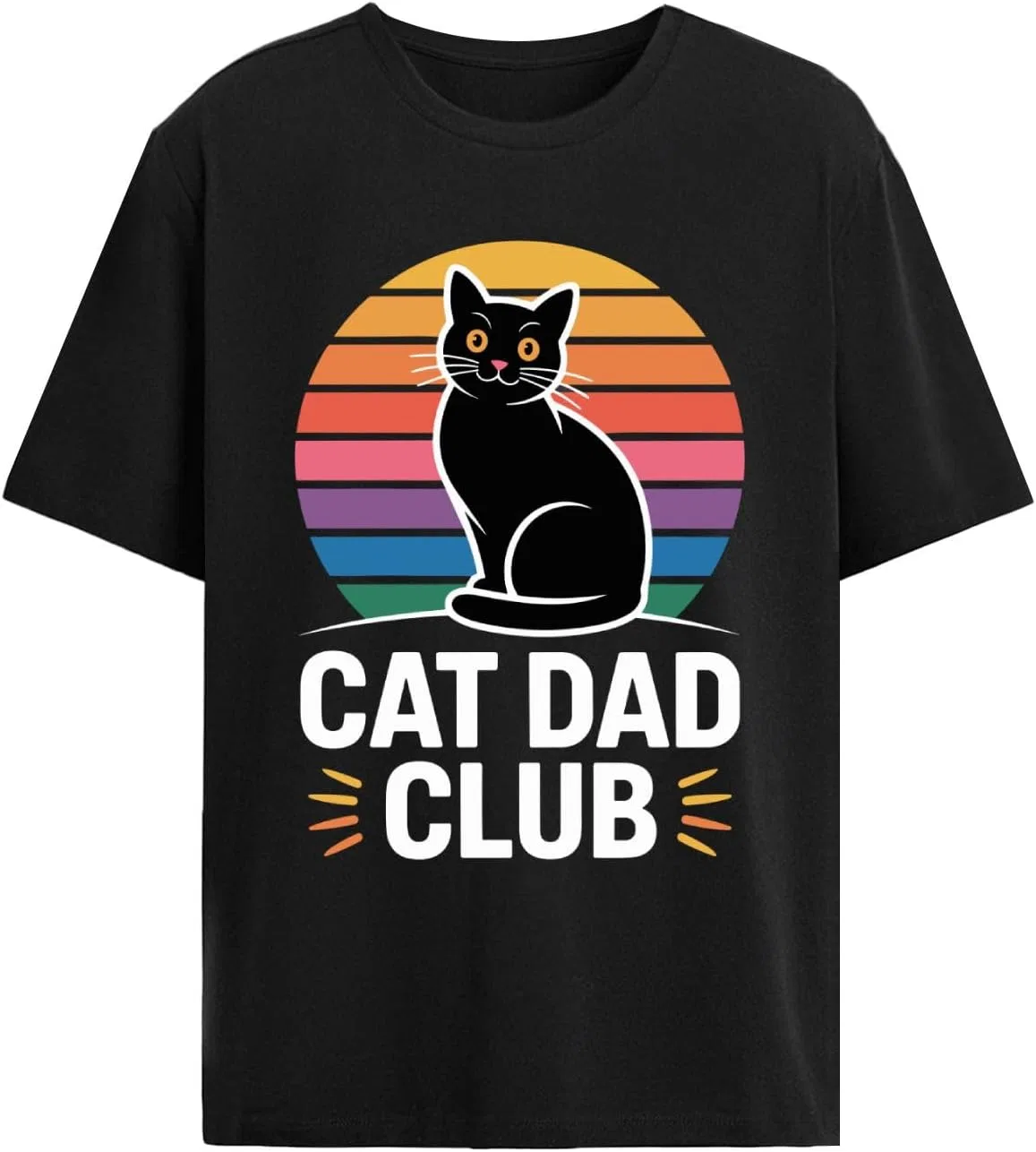 Мужская футболка с принтом CAT DAD Club, Allblack
