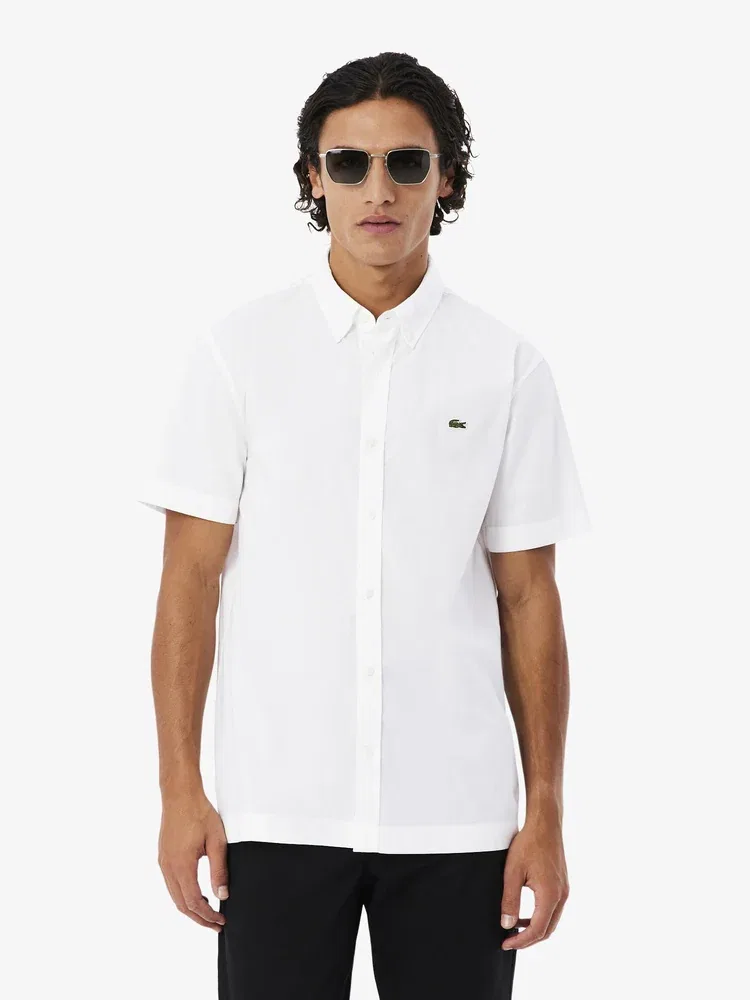 Рубашка с коротким рукавом Lacoste светлый Poplin, белый