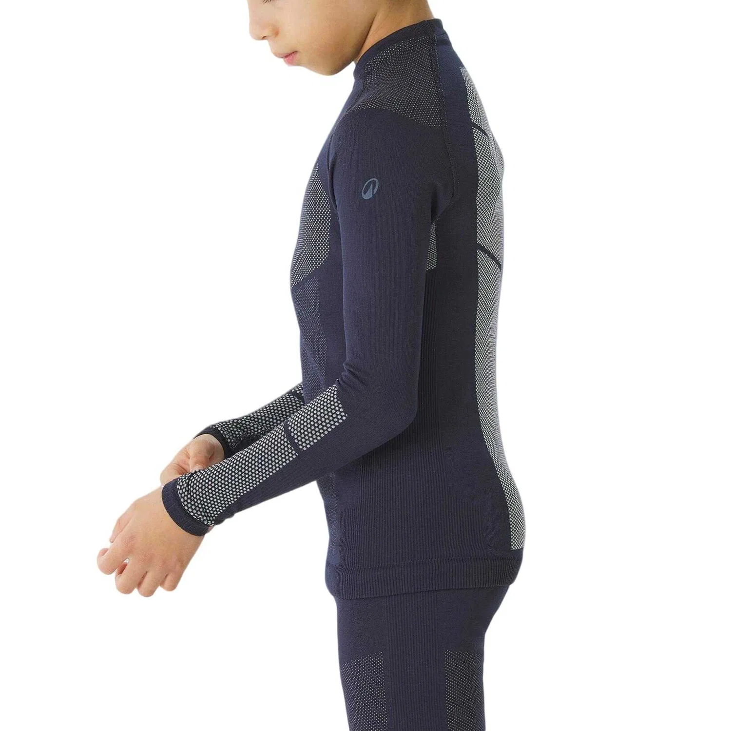Детская спортивная футболка с принтом DECATHLON, Blue Black/Silver Gray — фото 3