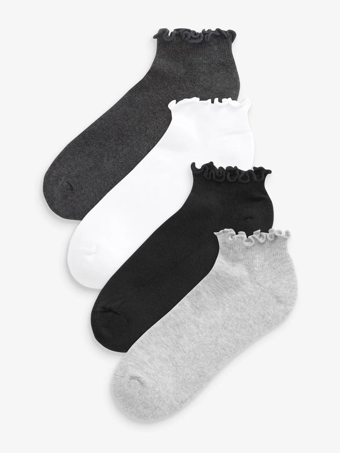Носки тренировочные Monochrome Frill Top Cushion Sole 4 Pack Next, монохром
