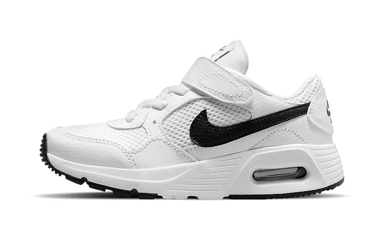Детские кроссовки с видимой амортизацией Air Max SC White Black PS, Nike, White Black