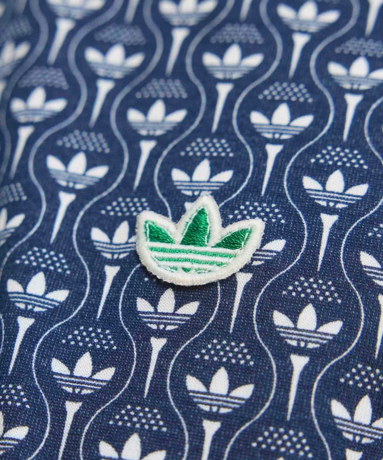 Мужское поло с принтом Originals All Over Trefoil Adidas, Синий — фото 2