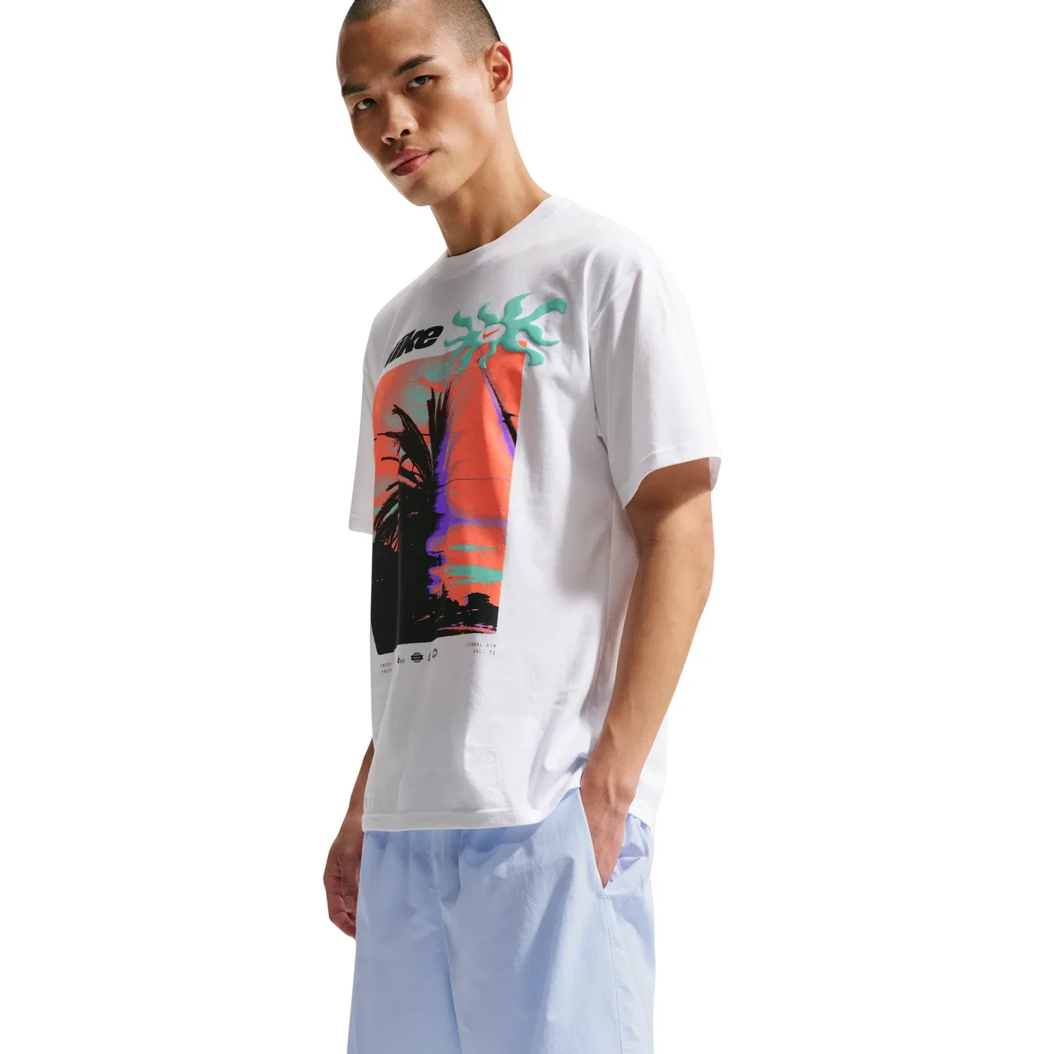 Мужские шорты с принтом Nike Sportswear Club Hydrogen Blue White, синий — фото 4