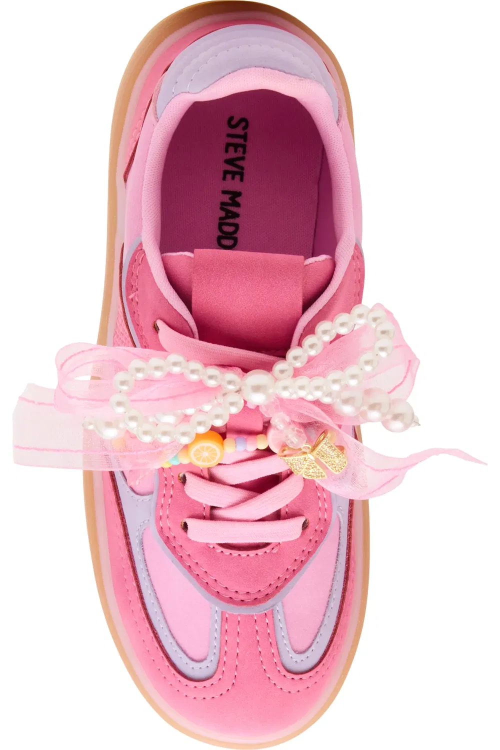 Детские кеды на платформе с бусинами JSianna Steve Madden, Pink Multi — фото 4