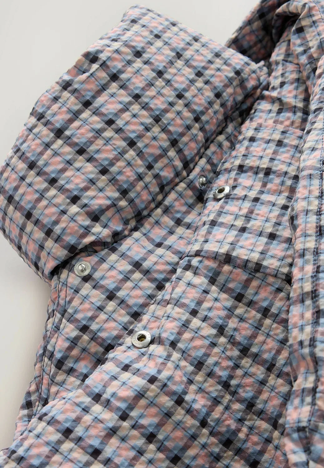 Укороченная стеганая куртка - зимняя куртка Next, Pink Check With Scarf — фото 4