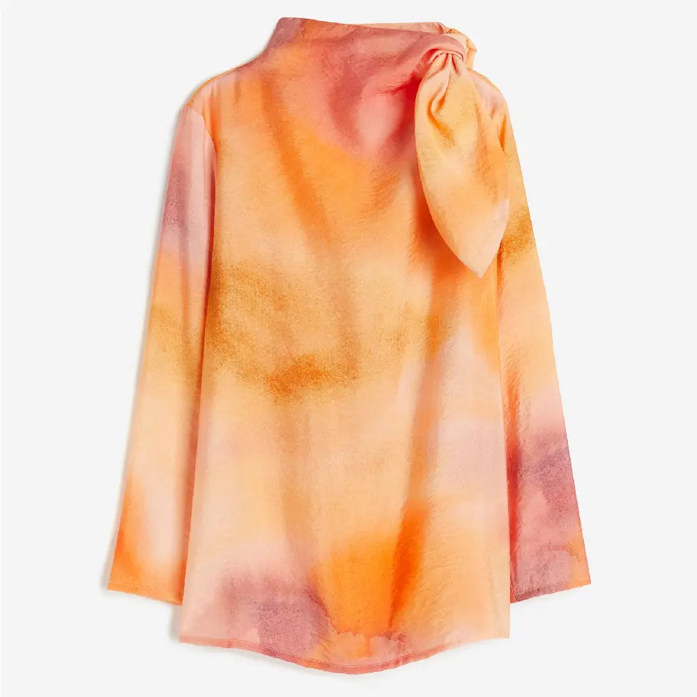 

Блузка H&M Scarf Collar, персиковый/розовый