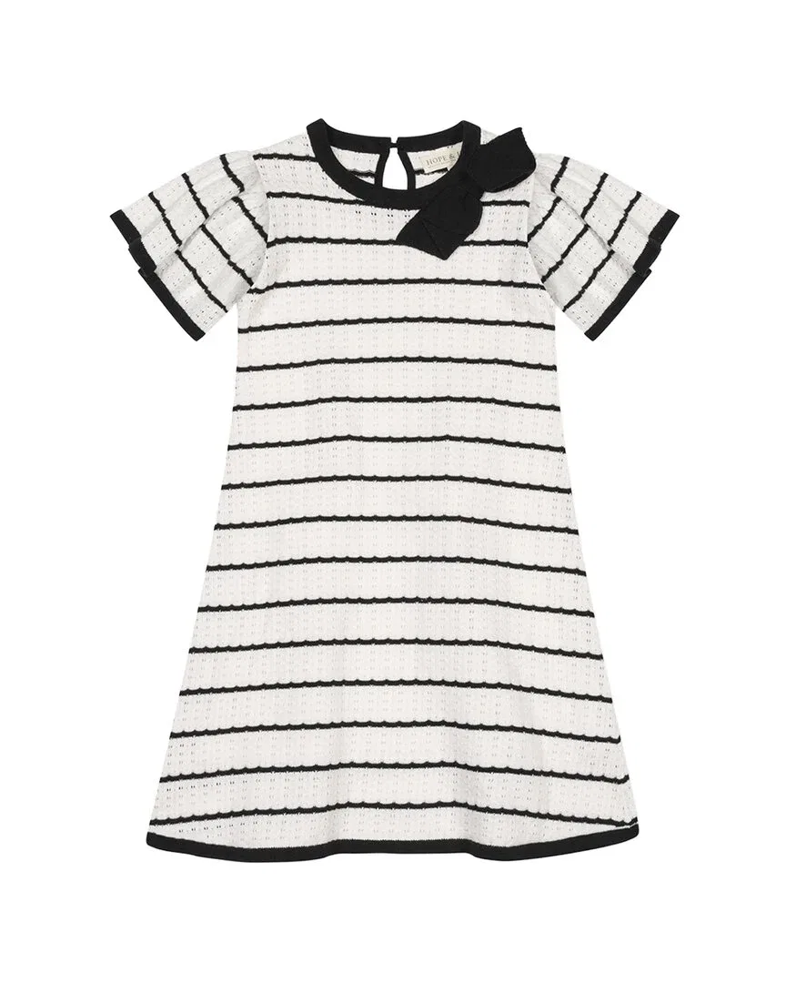 Детская кофта для девочек с бантом на горловине Hope & Henry Organic Bow Detail Pointelle, черный