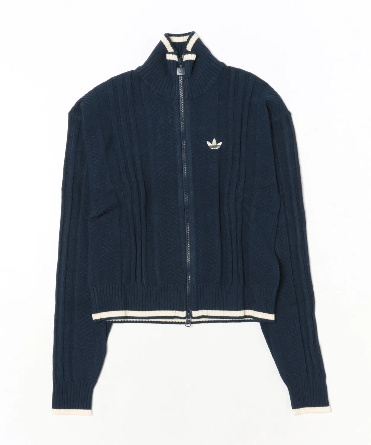 Женская куртка с молнией и принтом Cable Knit Firebird Track Top, модель KT1864, Adidas, Blue