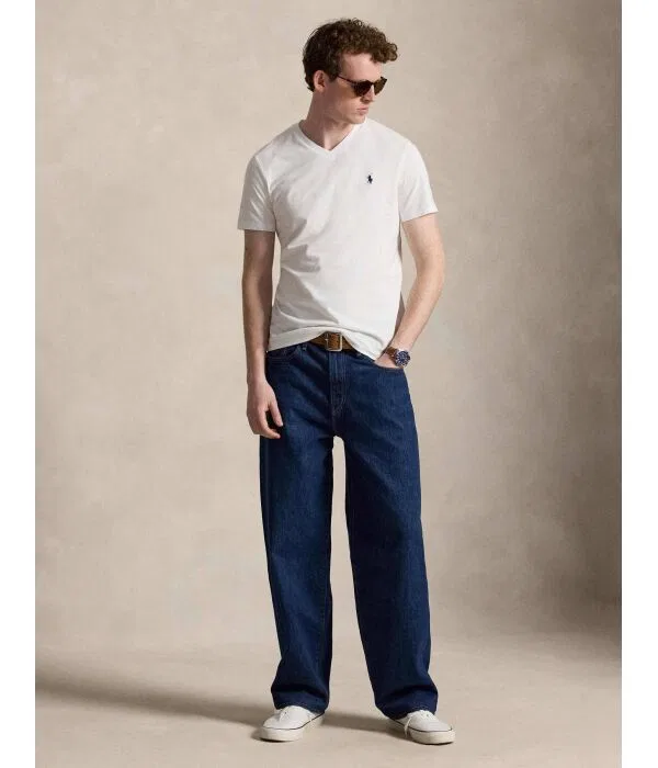 Мужская футболка с V-образным вырезом Polo Ralph Lauren, белый — фото 2