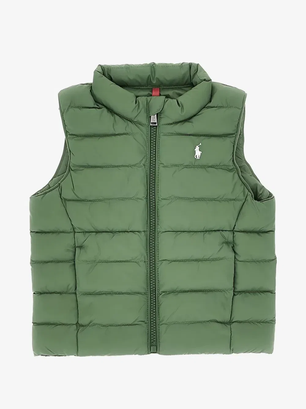 Стеганый жилет с вышитым логотипом POLO RALPH LAUREN KIDS, зеленый