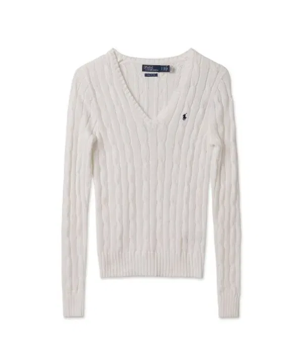 Свитер V-образным вырезом, Polo Ralph Lauren, белый