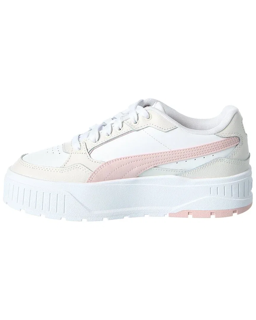 Детские кроссовки на платформе с перфорацией Karmen II IDOL Jr Leather Platform Sneaker Puma, White — фото 2