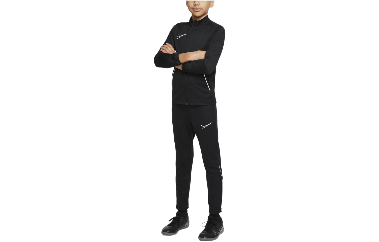 Детский комплект спортивной одежды с воротником-стойкой Nike, Цвет Black Black