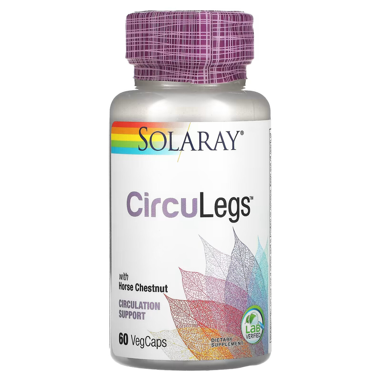 

Solaray, CircuLegs с конским каштаном, 60 вегетарианских капсул