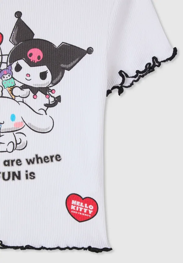 Футболка с принтом Hello Kitty Terranova Bianco Ottico, белый — фото 3