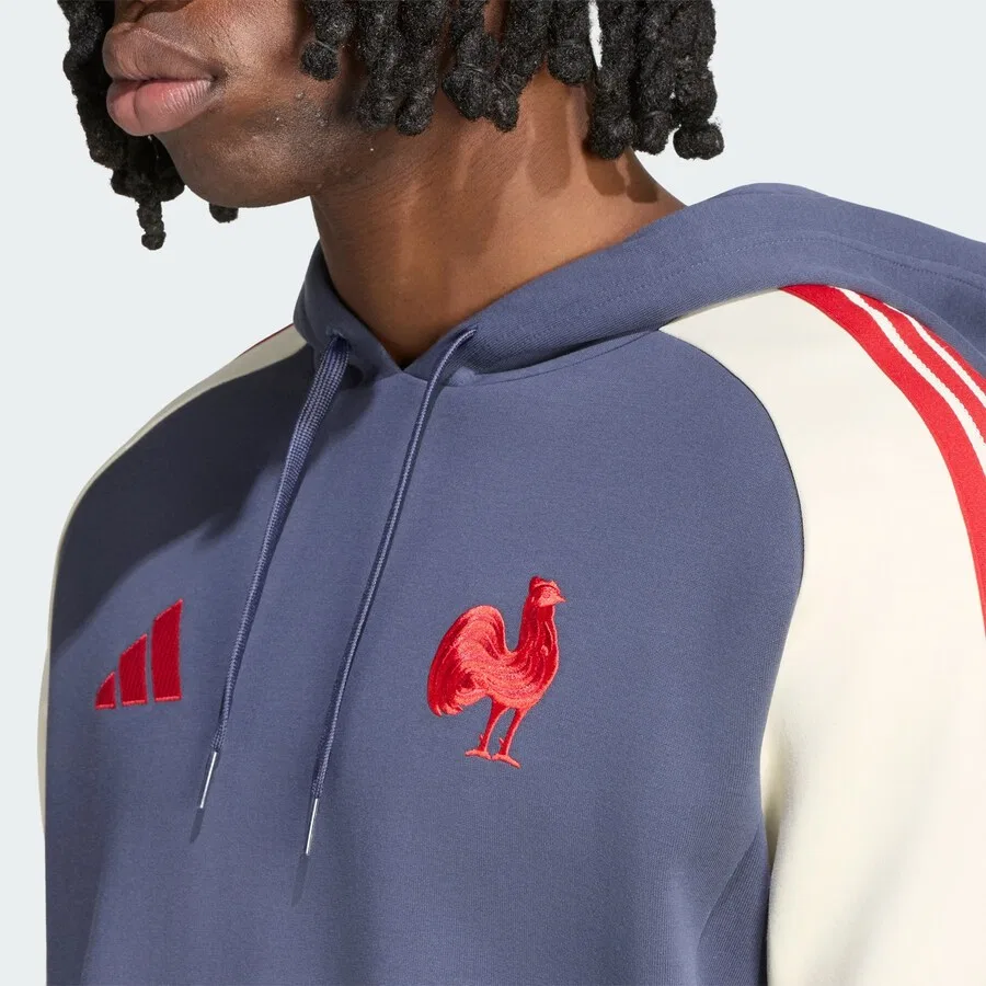 Спортивный свитшот ADIDAS PERFORMANCE «Frankreich Rugby» пыльно-синего цвета — фото 3