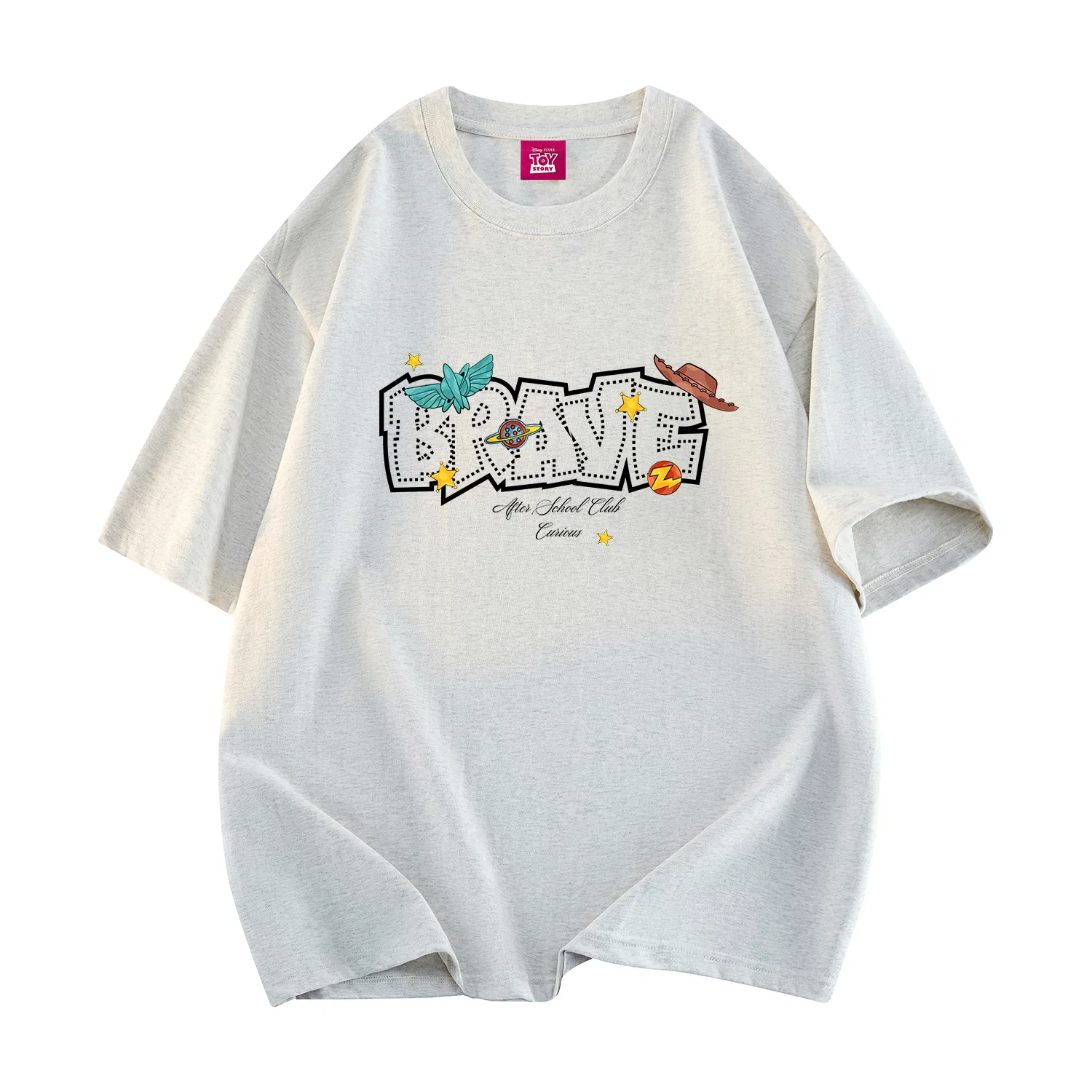 Детская футболка с принтом Disney, Crew Neck Thin Straight Fit, Pink — фото 4