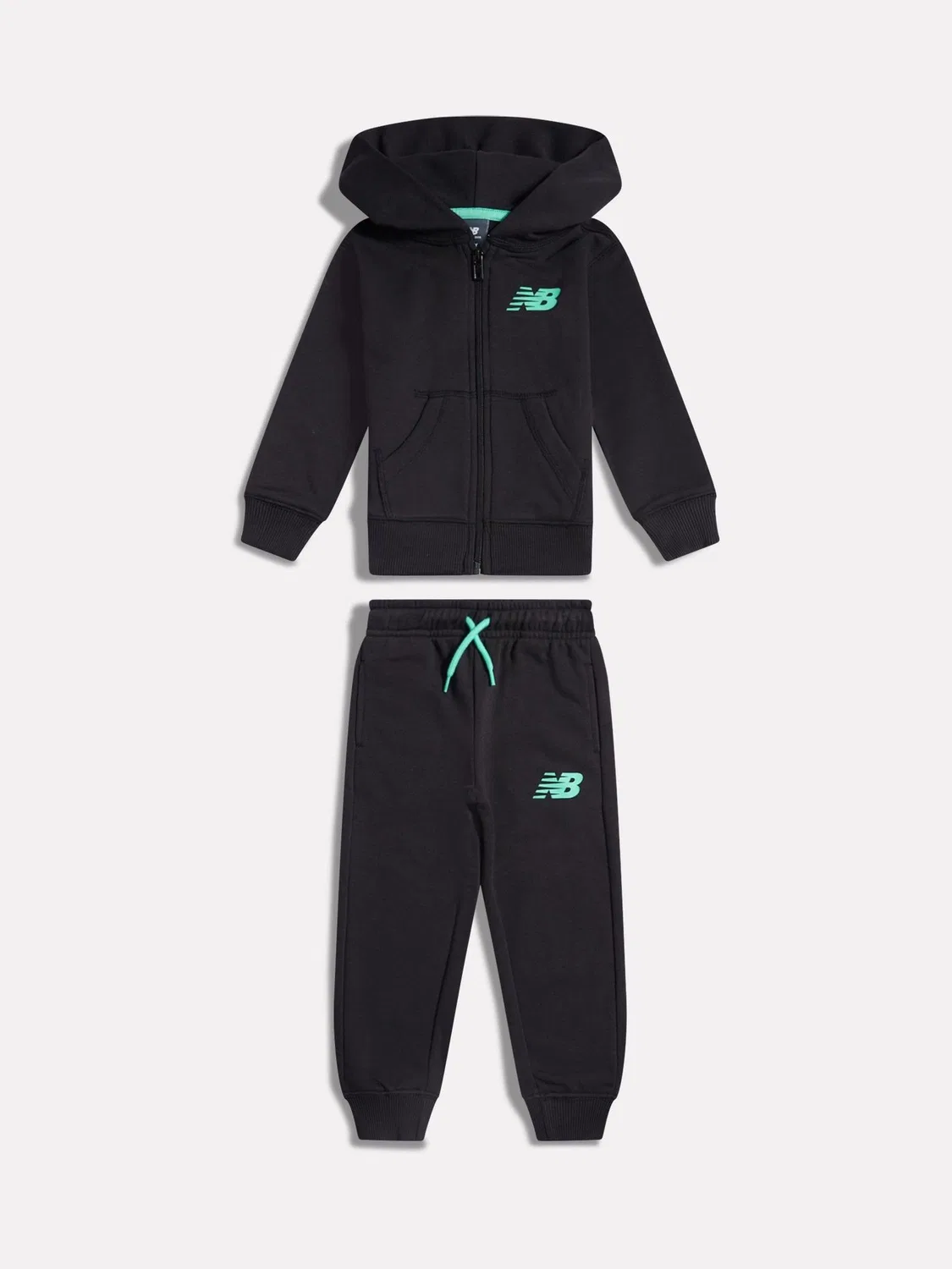 Толстовка и шорты New Balance Black Linear Logo, черные