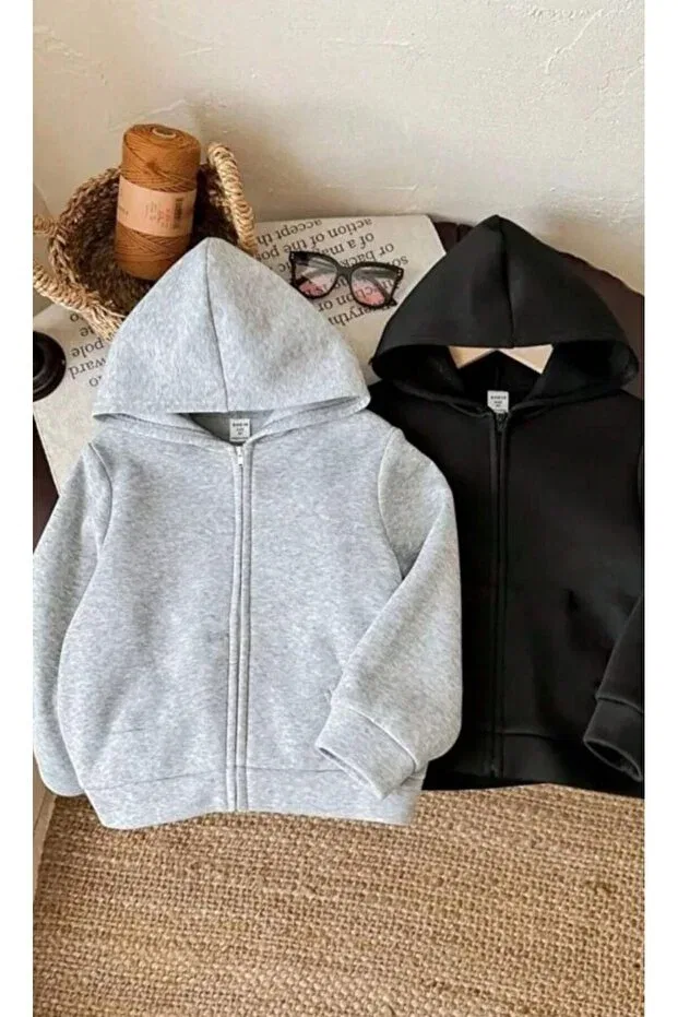 Детский комплект кардиганов на молнии Machetta, Black-Gray