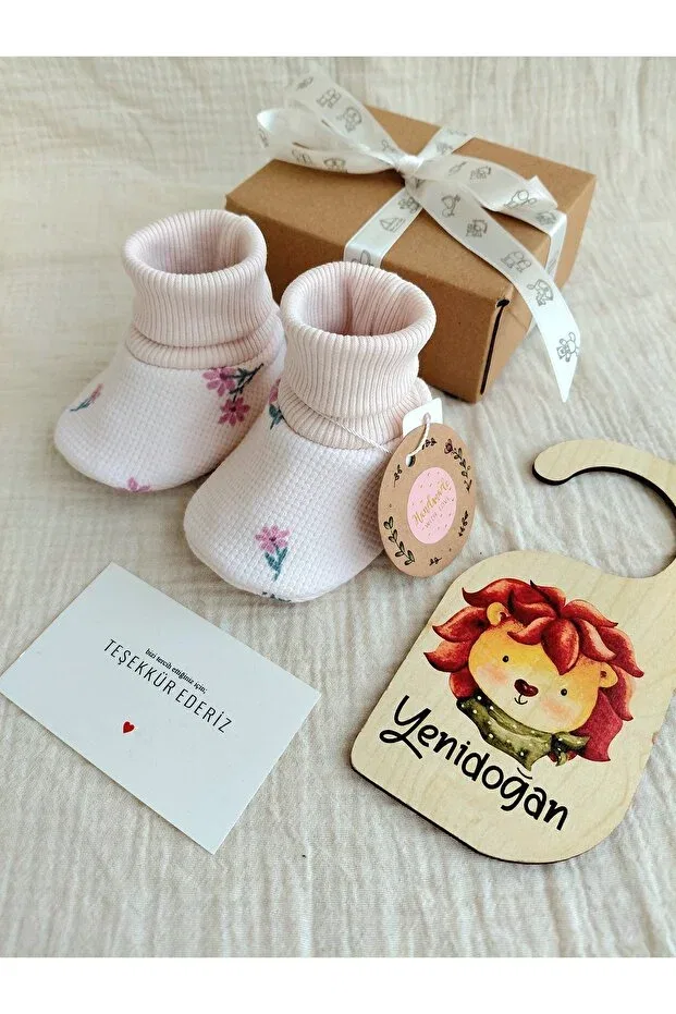 Детские пинетки для девочек хлопковые с принтом Care Zsz Tasarım, Pink