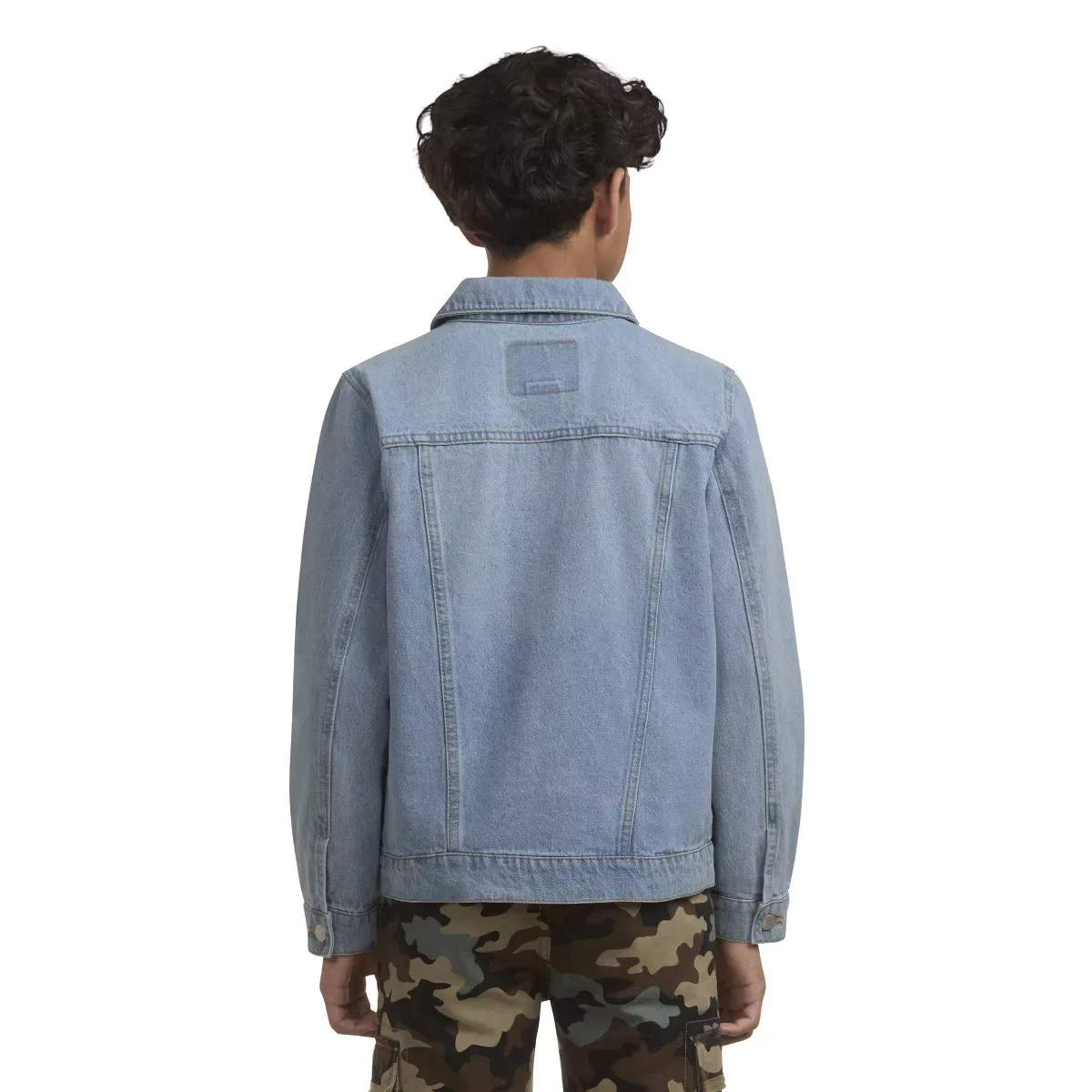 Детское джинсовое пальто для мальчиков с отложным воротником Levi's BOYS BOTTOMS, Light Wash — фото 2