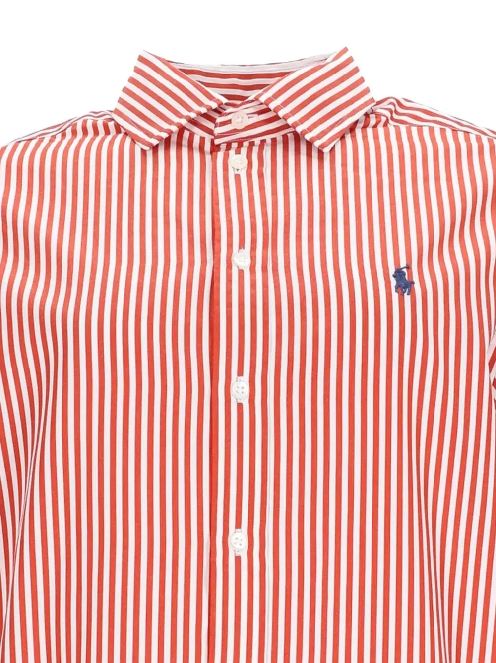 Хлопковая рубашка в вертикальную полоску POLO RALPH LAUREN, красный — фото 2