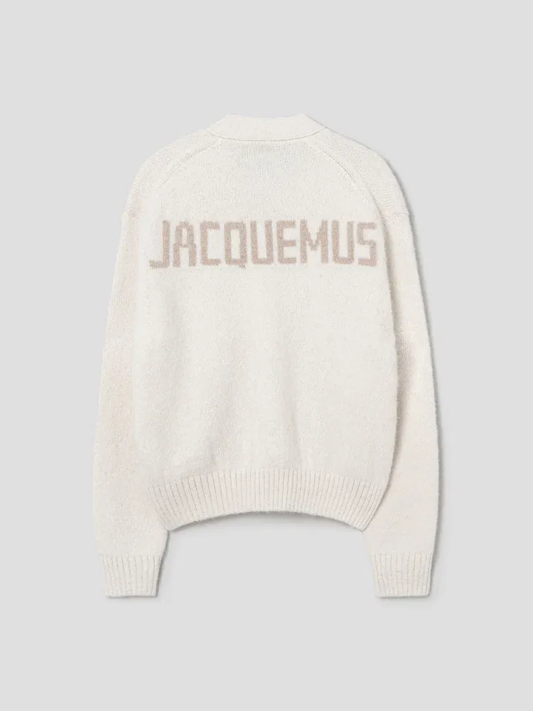 Кардиган с жаккардовым лого JACQUEMUS, Light Beige — фото 2