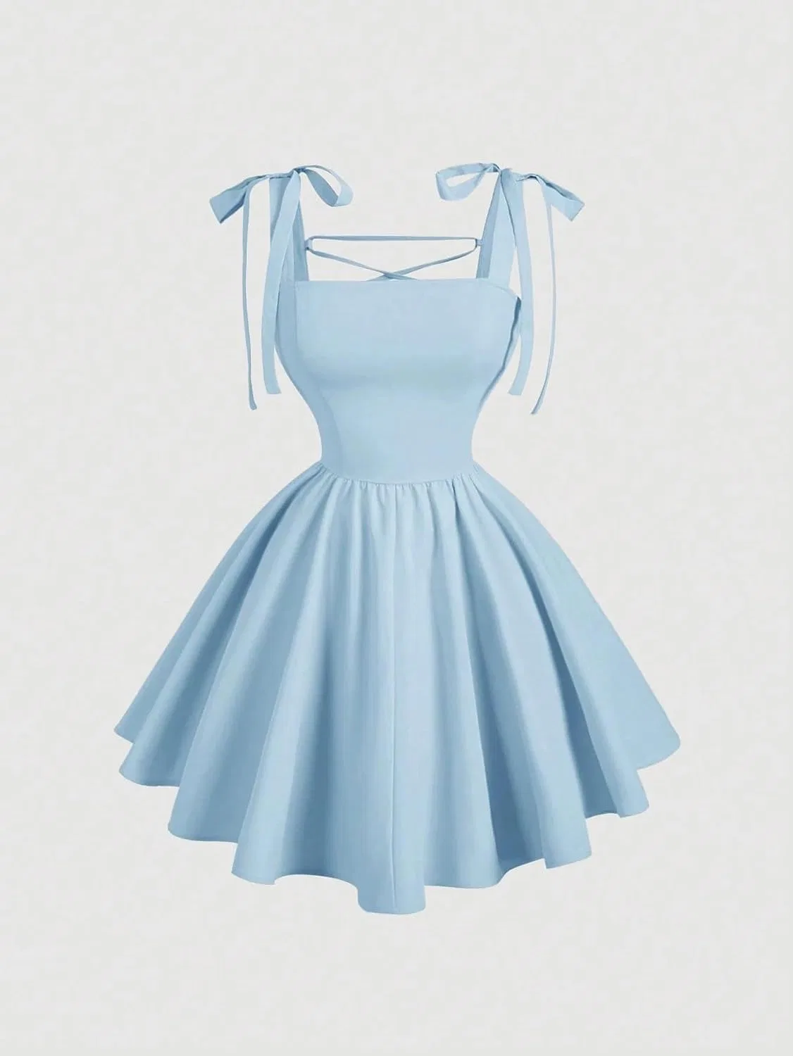 Женское летнее цветное платье-ками с запахом, Backless, Blue — фото 3