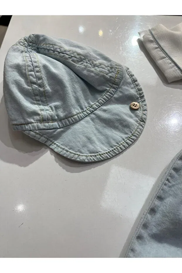 Детский комбинезон для мальчиков джинсовый Tencel Denim Baby Boy Salopet Noy Noy, Blue — фото 4