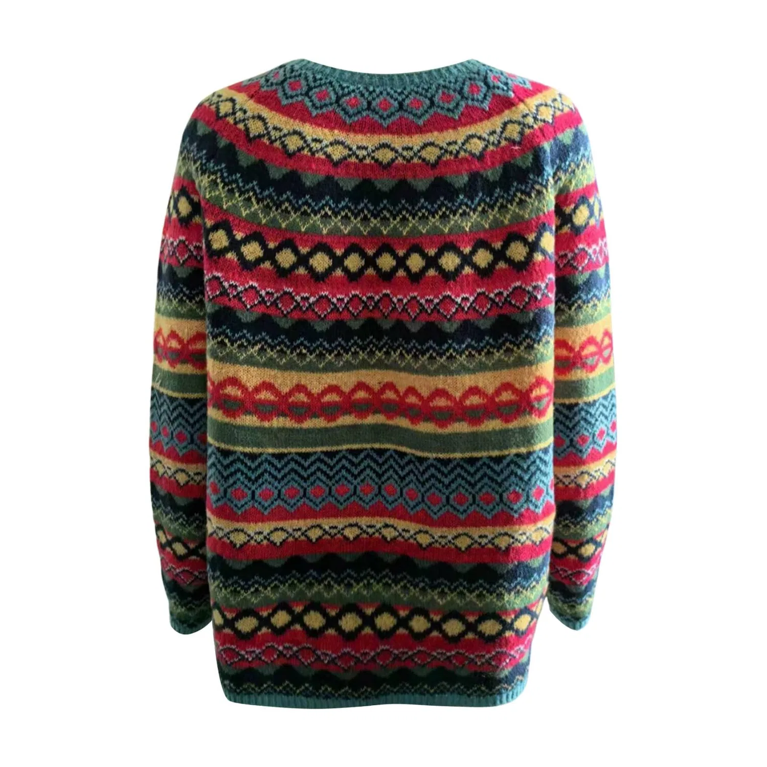 Женский свитер с принтом Crew Neck Chunky Knit, Red — фото 3
