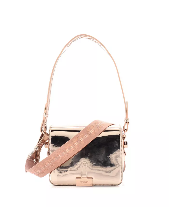 

Мини-сумка с клапаном на биндер-клипсе Mirror из искусственной кожи Pre-Owned Off White, розовый