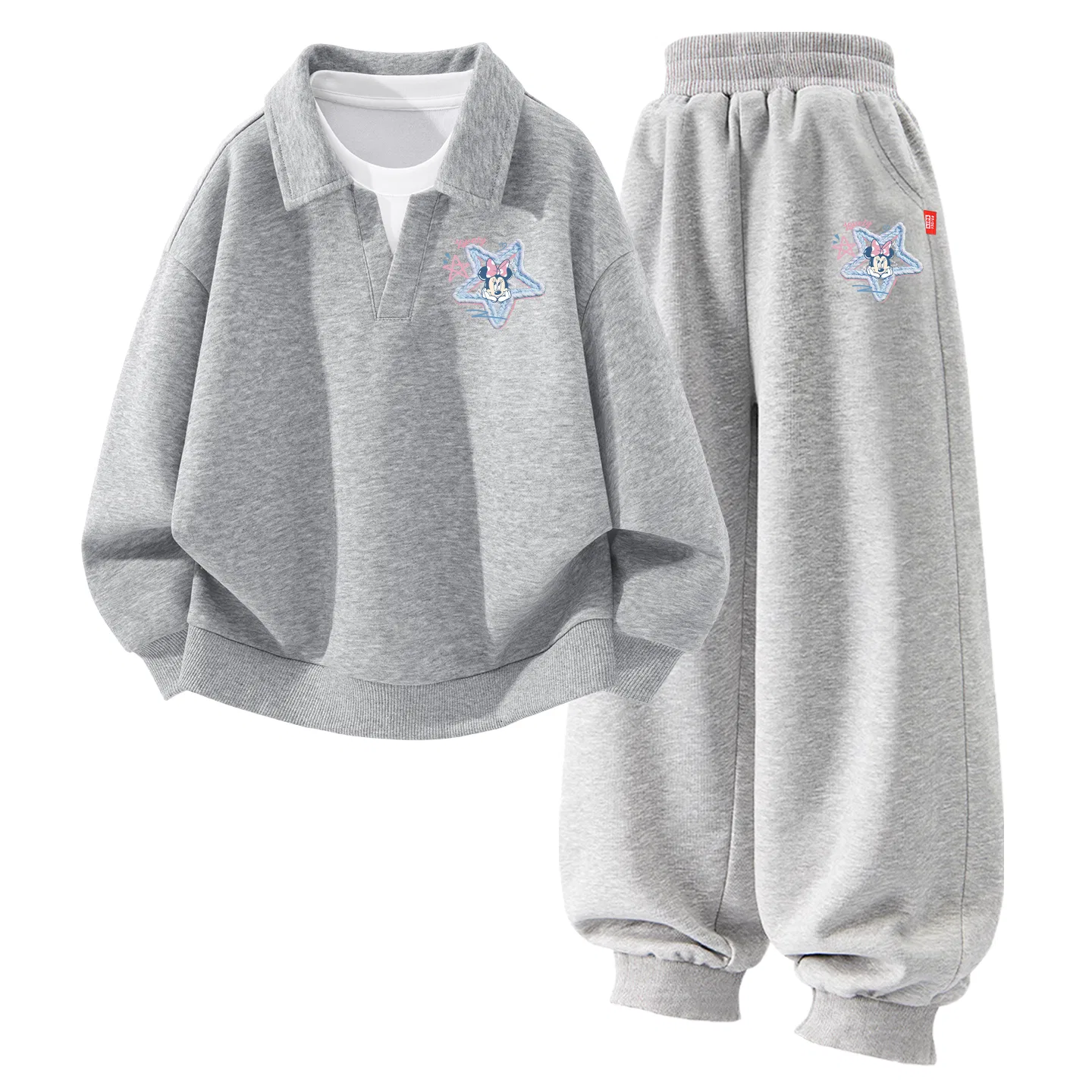 Детский спортивный комплект с поло-воротником Di Line Star K Light Heather Gray+Di Line Star K Gray Disney, Di Line Star K Light Heather Gray+Di Line Star K Gray