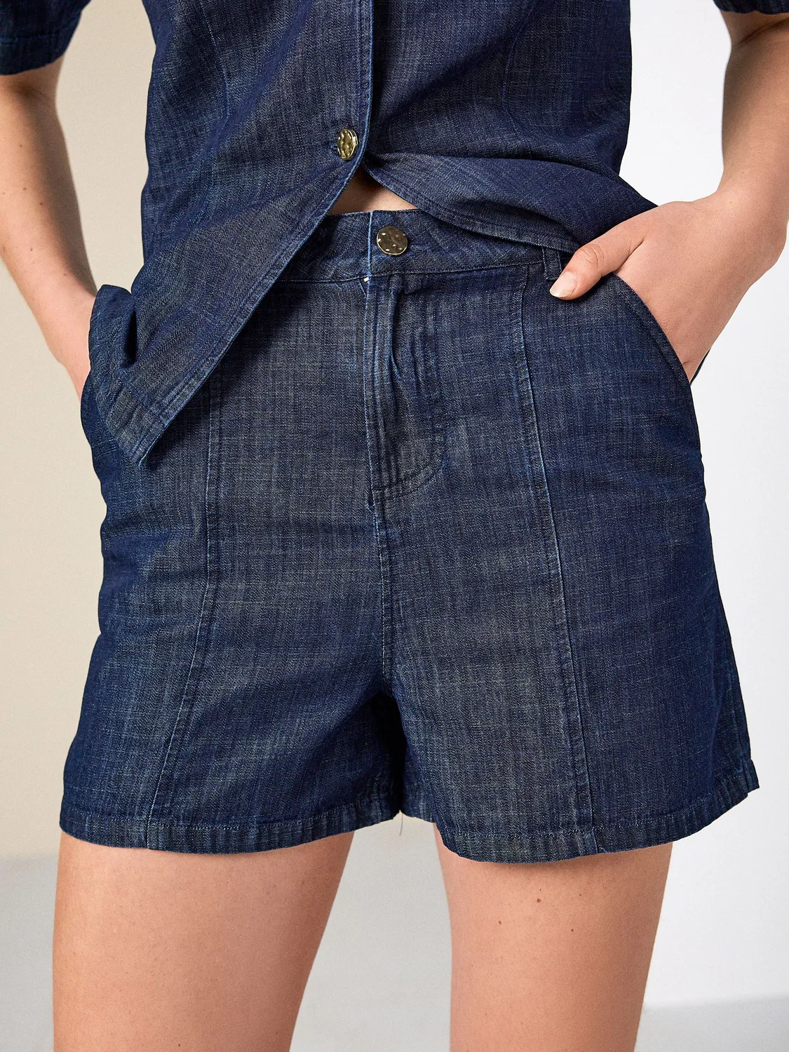 Шорты джинсовые Tailored Denim Next, темно-синие — фото 3